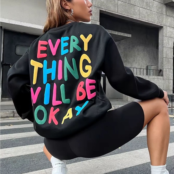 ✨Be Okay✨ Black Sweater - Picture 1 of 3